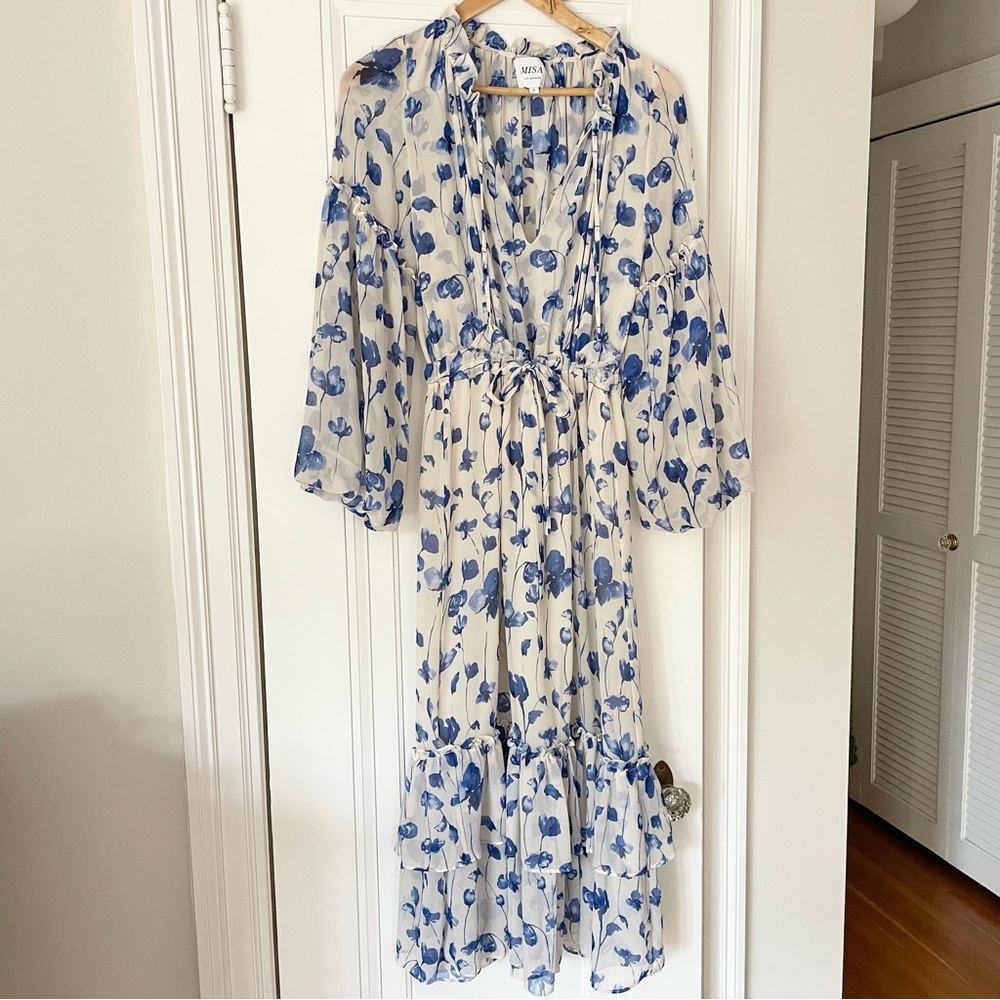 Misa Los Angeles Blue Floral Dress